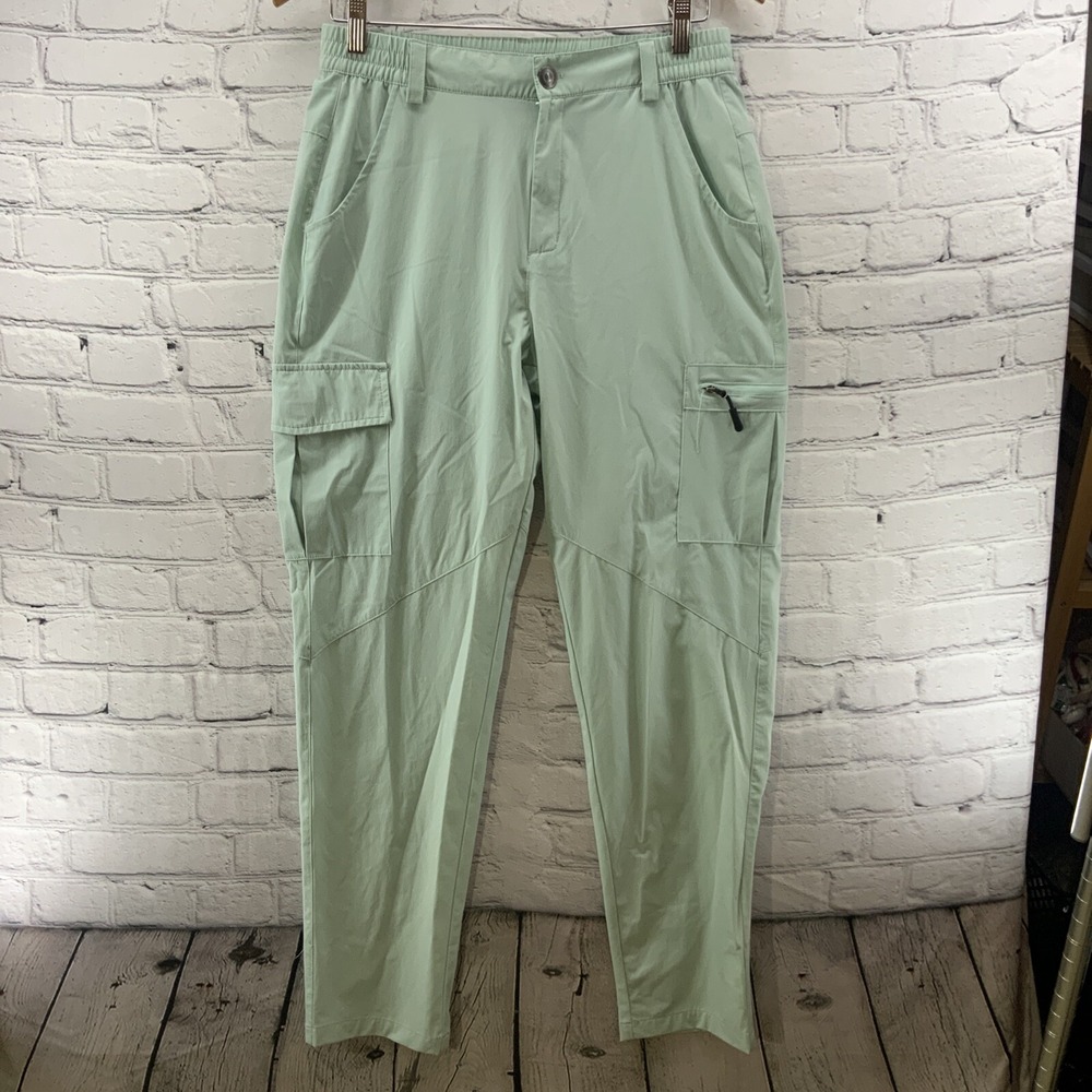 Viodia Cargo Pants Womens Sz‎ M Mint Green Athletic Nylon Stretch Waist